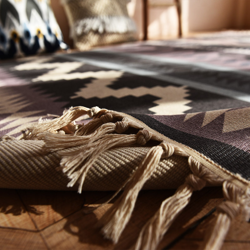 Ins Bohemian Cotton Mat Living Room Sofa Rug Bedroom Bedside Foot Mat Long Tatami Mat Machine Washable Specification drawing