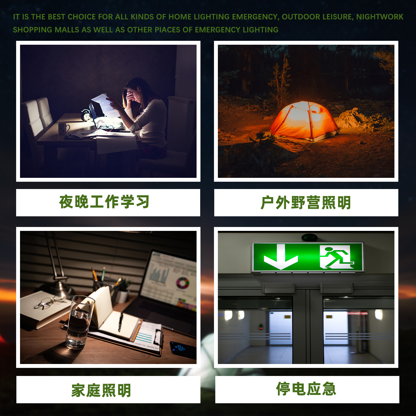 30LED charging emergency light, household power outage lighting, outdoor portable camping light, night market work light Specification image