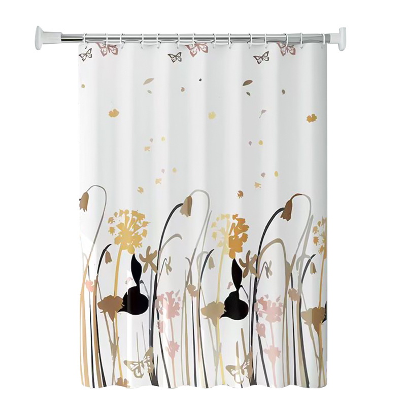 Cross-Border Household Bathroom Shower Curtain Waterproof Curtain Dry And Wet Separation Waterproof And Mildew Resistant Peva Shower Curtain Shade Warm Wholesale Item Picture