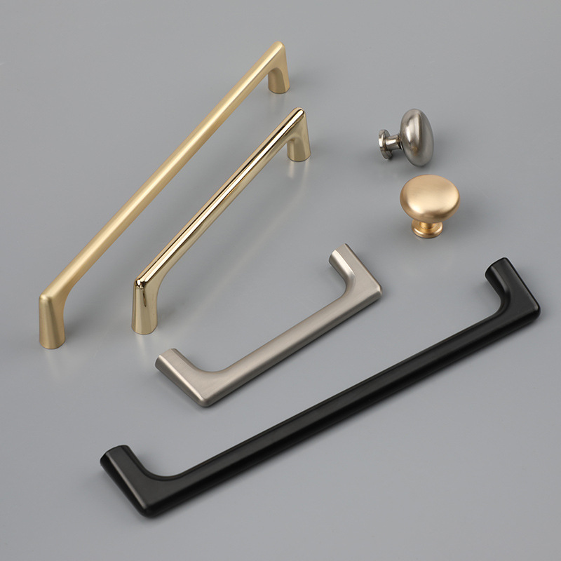 European-style golden cabinet and wardrobe handles, Nordic grey and black shoe cabinet small handles, round drawer single-hole handles details Picture