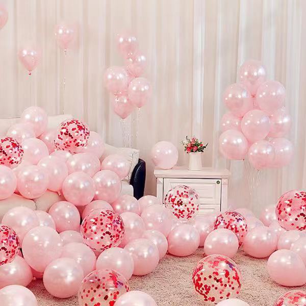 网红粉色结婚气球装饰婚庆婚礼套装布置女方卧室可爱公主儿童生日