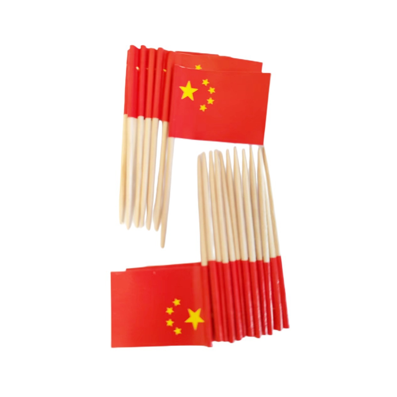 中国牙签旗五星红旗主题派对餐厅生日蛋糕烘焙装饰汉堡节日水果签