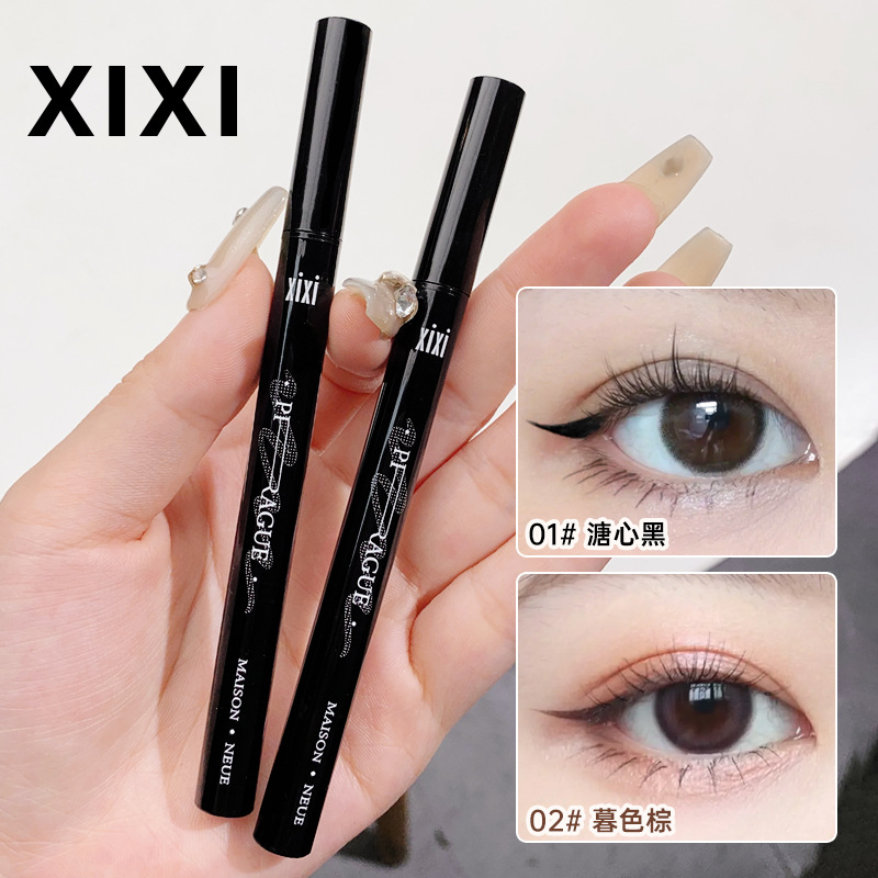 Xixi Linear Full-Bodied Liquid Eyeliner For Students Daily Waterproof Long-Lasting Color Non-Smudging Sponge Head Eyeliner details Picture