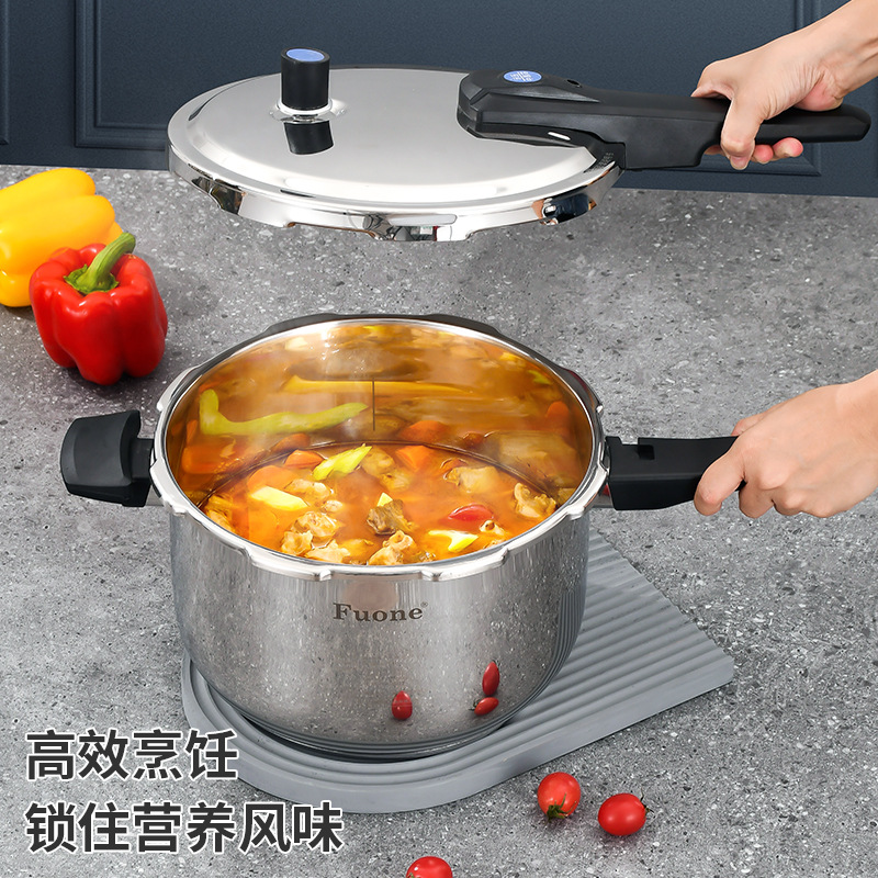 High Pressure Stainless Steel Pressure Cooker Household Commercial Double Bottom Thickened Explosion-Proof Induction Cooker Gas Cooker Universal Pressure Cooker details Picture