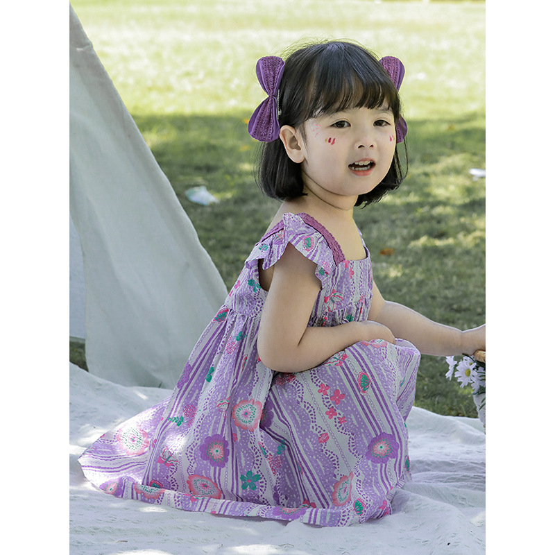 Urib A Girls Summer Thin Floral Dress Baby T-Shirt Vest New Casual Pants Children's Shorts Application Scenario