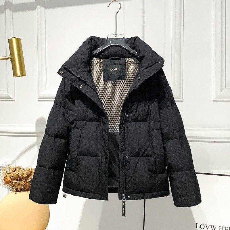 White goose down jacket for women, short style, detachable and hooded, 2025 new winter thickened Korean-style high-end goose down coat