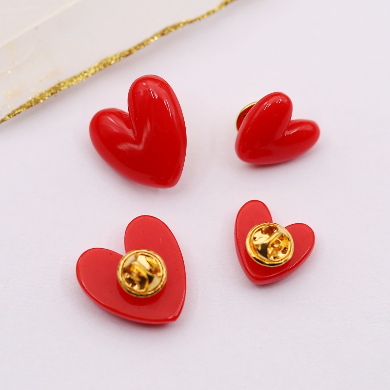 Creativo lindo personalidad rojo amor broches broches badges diy ropa bolsos zapatos sombreros accesorios accesorios details Picture
