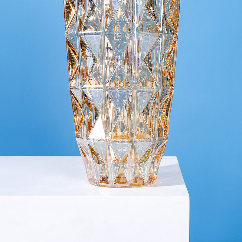 欧式简约花瓶创意玻璃花器客厅餐桌家居鲜花插花瓶工艺品钻石花瓶详情图4