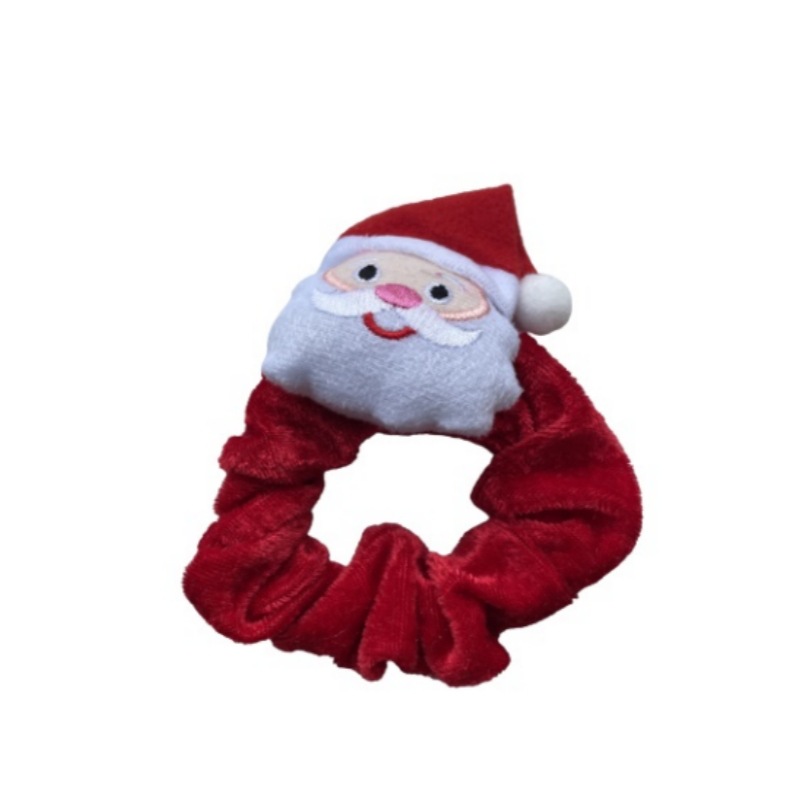 Cross-border Christmas hair band, new European and American pig large intestine hair band, Santa Claus cartoon head reindeer hair band headwear, cotton stuffed doll cute hair band atmosphere accessory details Picture