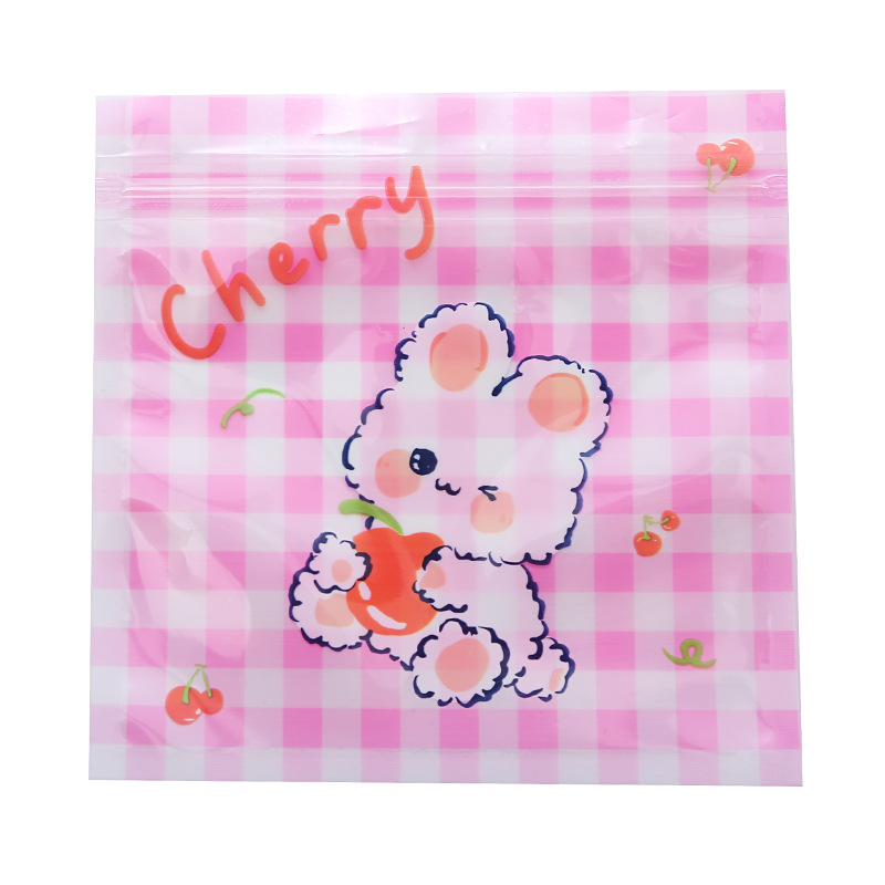 South Korea Cute Cartoon Small Bag Children's Jewelry Three-Sided Zip-Lock Bag Bear Cookie Candy Mask Storage Bag Item Picture