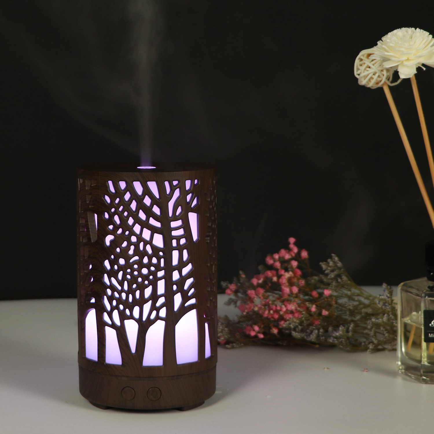 Amazon's best-selling forest aroma diffuser, humidifier, aroma lamp, desktop creative seven-color light, can add essential oil Item Picture