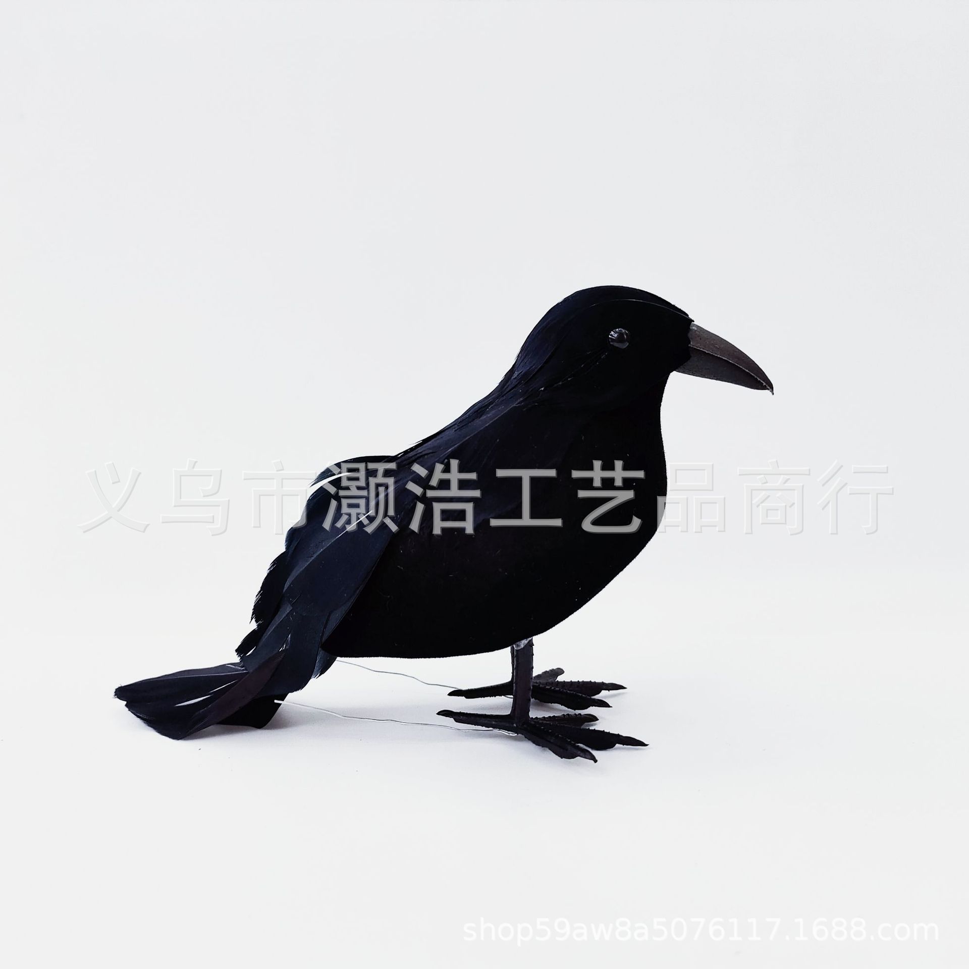 源头工厂供应万圣节黑色标本，15cm乌鸦模型，拍摄样品仿真乌鸦