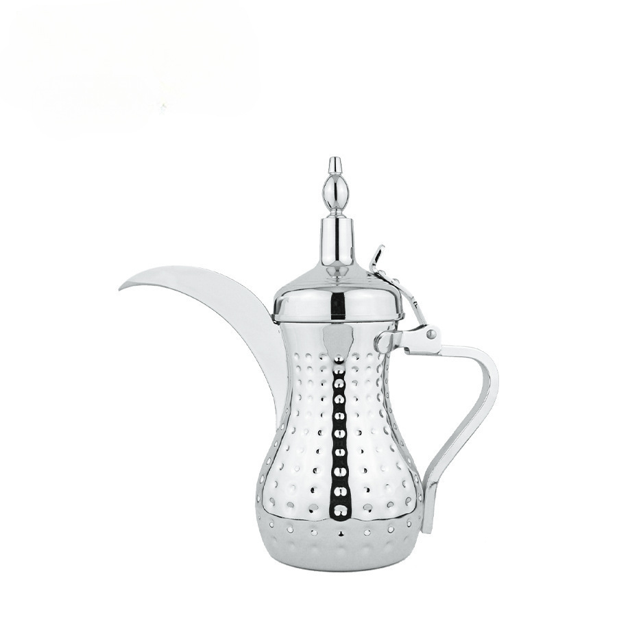 Manufacturer: Middle Eastern Arab Dallah teapot, stainless steel polka dot kettle, gold and silver eagle beak coffee pot Item Picture