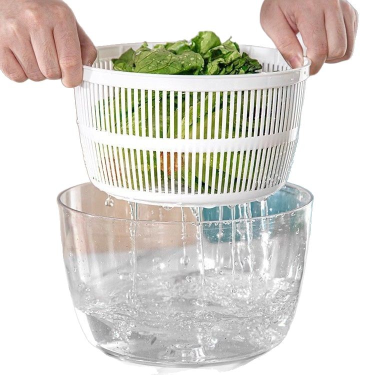 Vegetable press type dehydrator, salad spin dryer, sink for washing vegetables, water spreader and draining device, manual washing, fruit dehydration wonder Item Picture