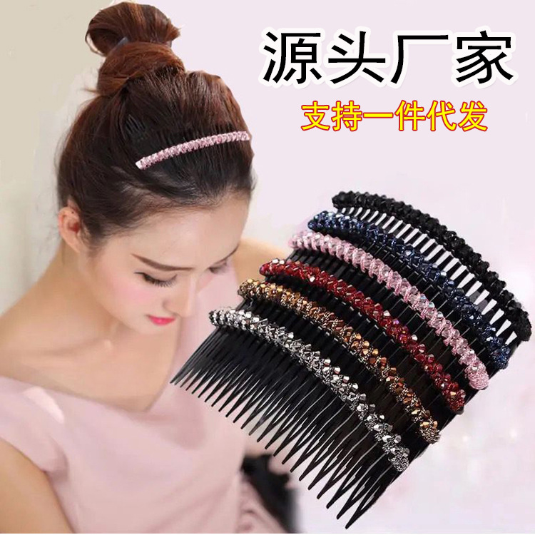 Crystal Hairbrush Bangs Hairbrush Back-Up Haircard Back Of Head Broken Hair Organizer Korean Hair Accessories Adult Hairpin Wholesale