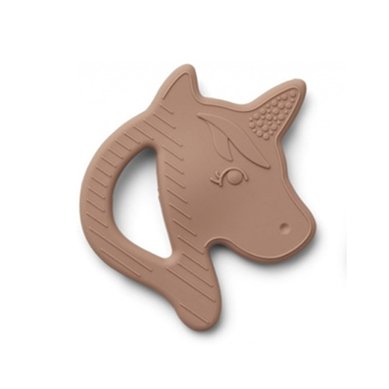 Baby cartoon teether food-grade silicone children's molar stick Baby teether Rainbow Cloud Unicorn Specification drawing