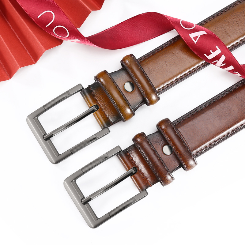 Men's Belt Men's Belt Boys Imitation Cowhide Needle Buckle Belt Middle-Aged Youth Casual Fashion Men's Belt Wholesale details Picture