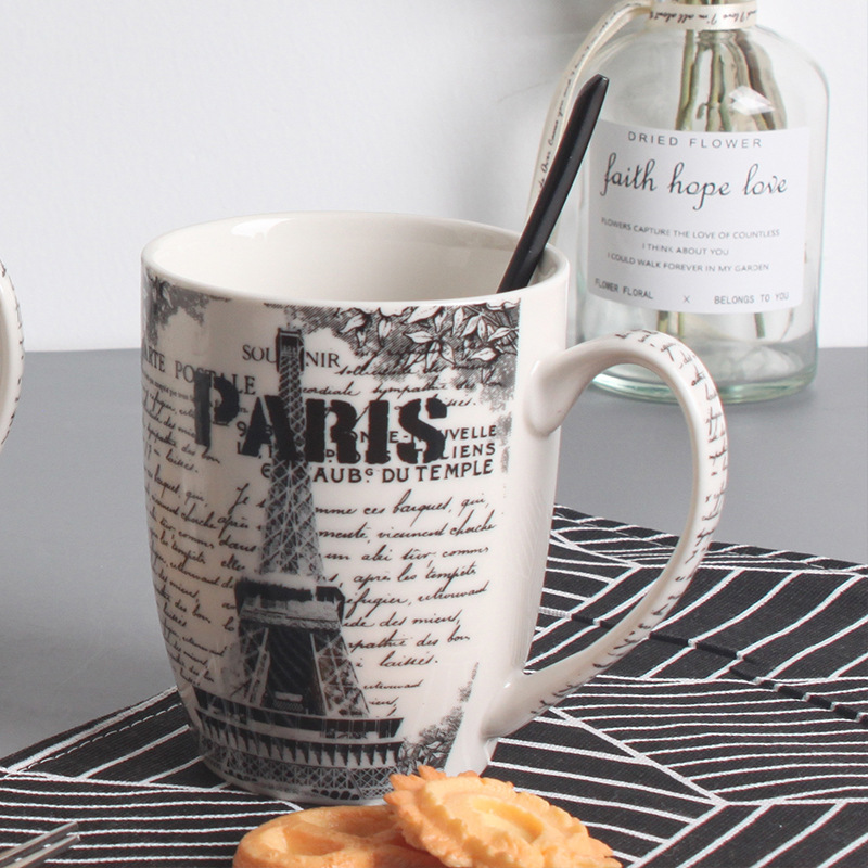 Manufacturers Directly Supply Ins Nordic Wind Light Luxury Mug Business Office Tea Coffee Cup Gift Ceramic Cup Specification drawing