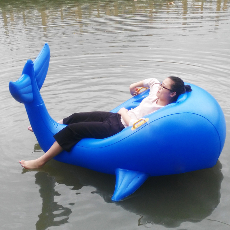 加厚PVC水上充气鲸鱼沙发海豚动物浮排成人儿童水上玩具详情图1