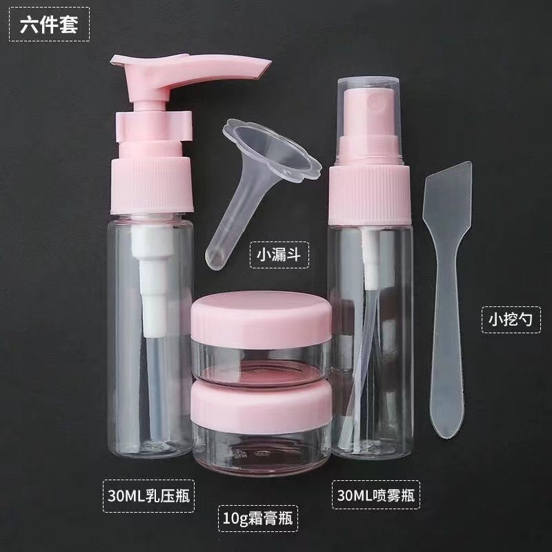6-piece boxed travel empty bottle set, cosmetic and skin care sample sub-packaged bottles, portable travel set, spray bottle Specification image