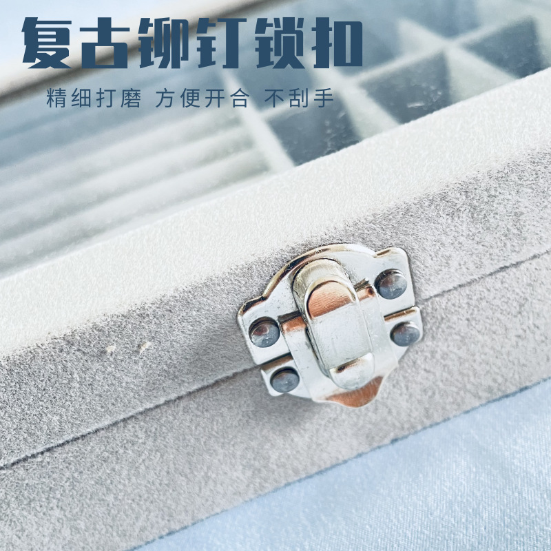 Velvet jewelry boxes, accessories, necklaces, rings, storage boxes, earrings, pendants, jewelry boxes, household single-layer velvet boxes wholesale Application Scenario