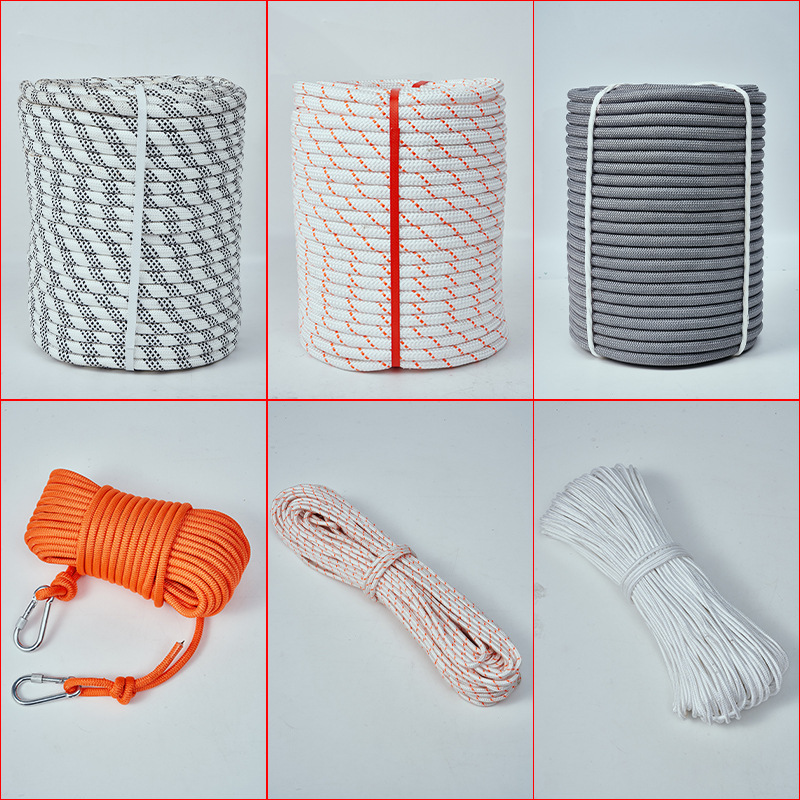Safety rope, outdoor climbing rope, high-altitude operation rock climbing nylon rope, fire escape steel wire core polypropylene safety rope Application Scenario