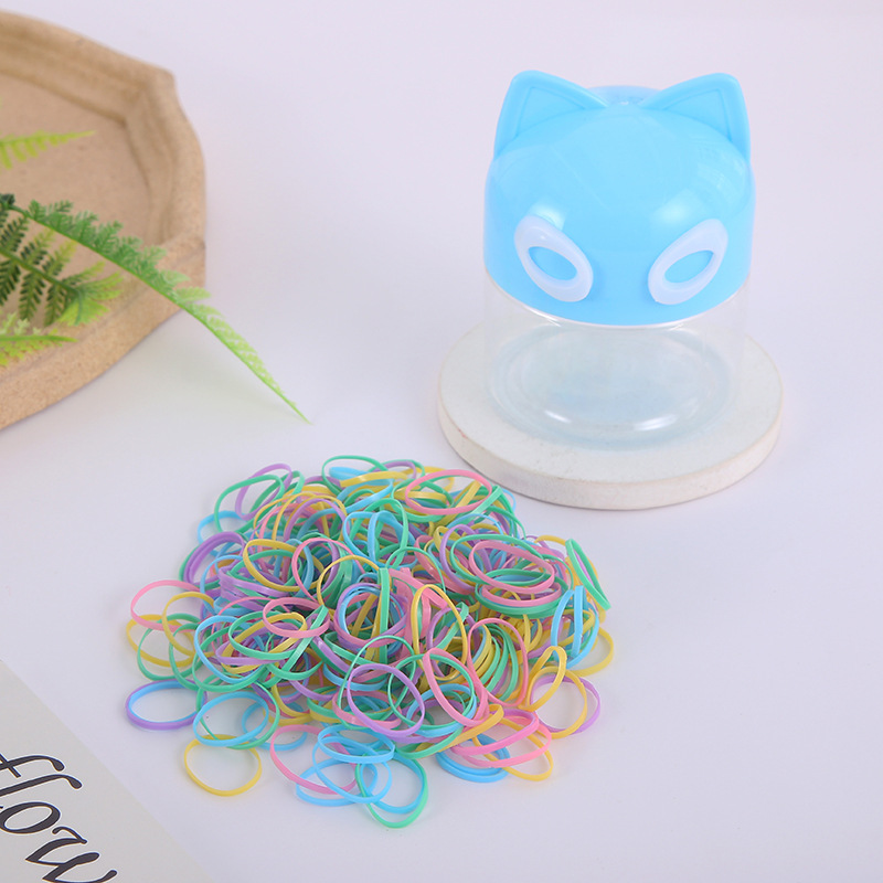 New children's rubber band candy color series disposable hair tie rubber band for girls, large, thickened and high-elasticity rubber band Application Scenario