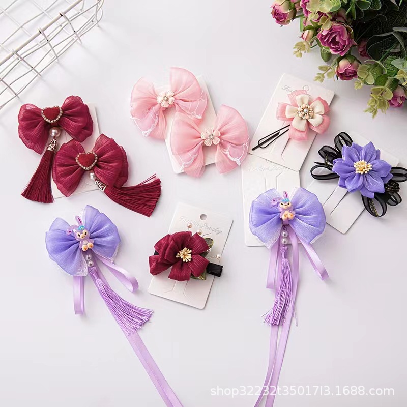 6cm pleated yarn, crepe yarn, ribbon, hair accessory material, diy bow, children's hair flower, ancient-style material, bouquet ribbon Application Scenario