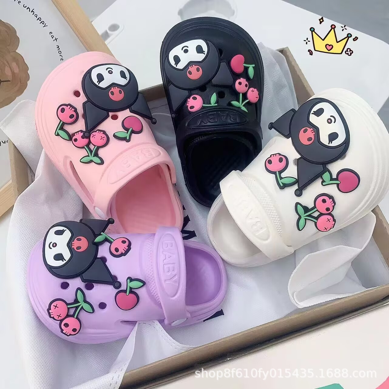 Children's slippers in ins style, summer baby slippers, cute cartoon trendy shoes, outdoor holes, cool bag head slippers, DIY flower heads