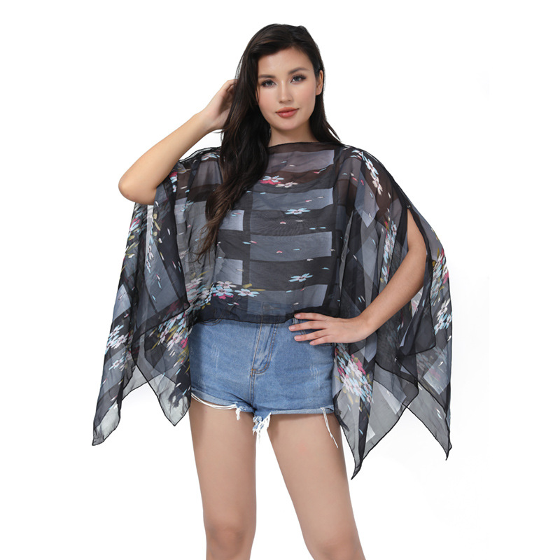 Express Wish Amazon Ebay Europe And The United States Printed Short-Sleeved Sunscreen Shirt Large Size Women's Cardigan Chiffon Smock Woman Application Scenario