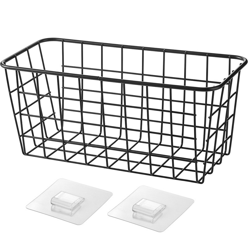 Kitchen ironwork hanging baskets, wall-mounted storage baskets, kitchen and bathroom non-drilling storage baskets, storage baskets, storage racks Item Picture