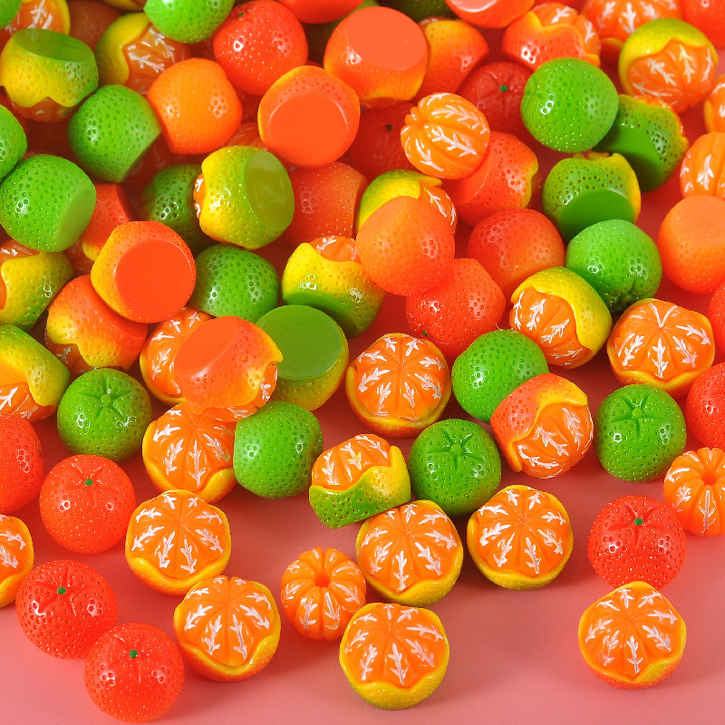 Cartoon simulation fruit, orange resin small accessories, diy material kits, phone cases, fridge magnets, food and toys wholesale Specification image