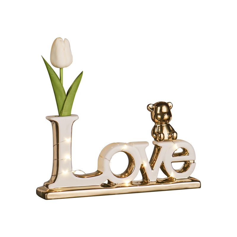 Entrance door door shoe cabinet key storage light luxury violence bear home living room TV cabinet wine cabinet decoration Item Picture