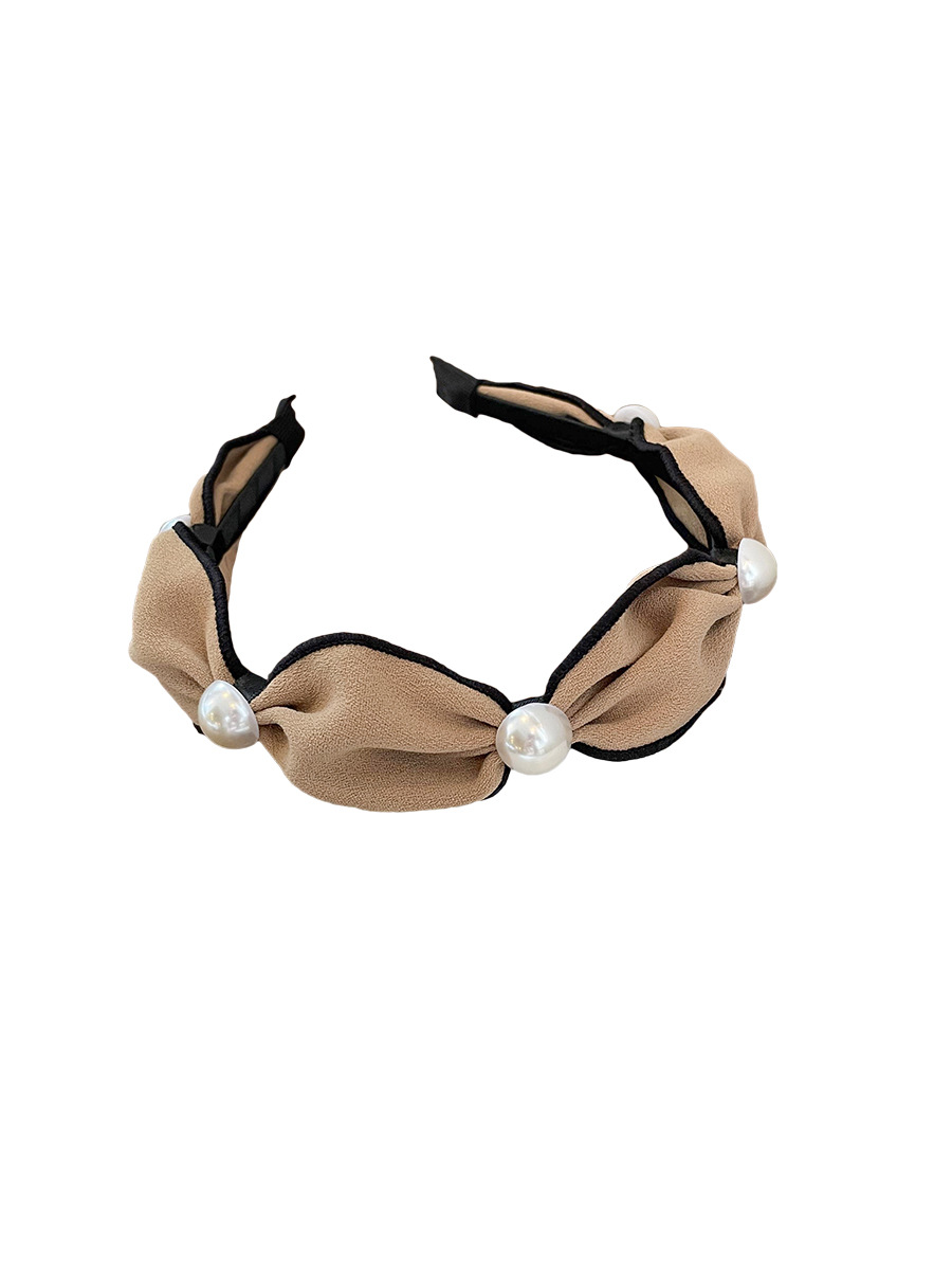 Retro French Style Hair Accessories Headband Women's Summer Net Red Headband Simple Face Wash Wide Edge Broken Hair Pearl Headband Item Picture