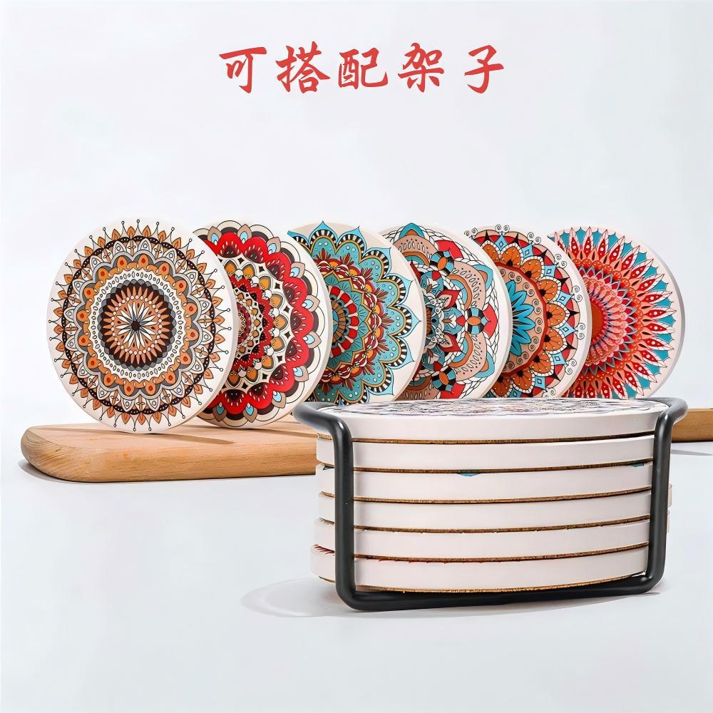 Customized cork coasters, anti-slip and heat-insulating coasters, UV-printed placemats, kitchen and home heat-insulating MATS, table MATS pic 15