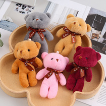 Teddy conjoined bear doll bear pendant bag keychain pendant with hand gift doll plush pendant wholesale