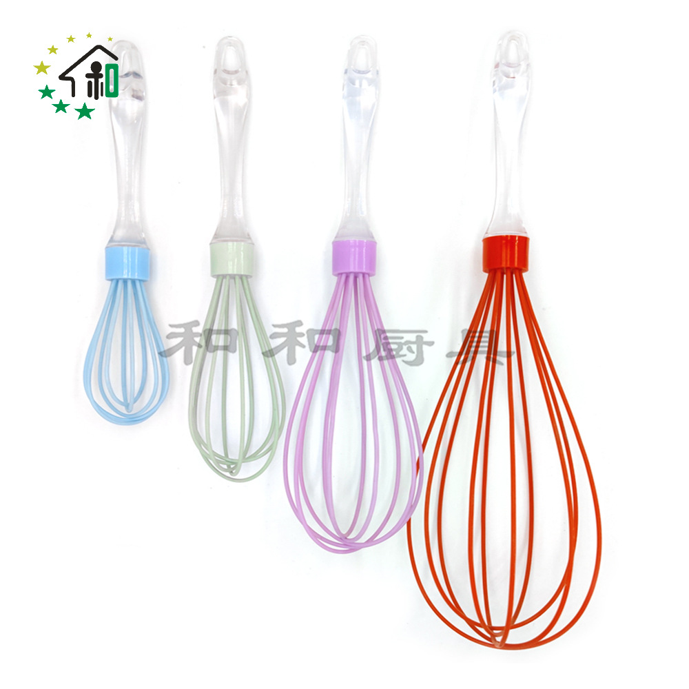 14 "silicone hand-held color clear handle whisk mini Hand kitchen mixer Egg beater Specification drawing