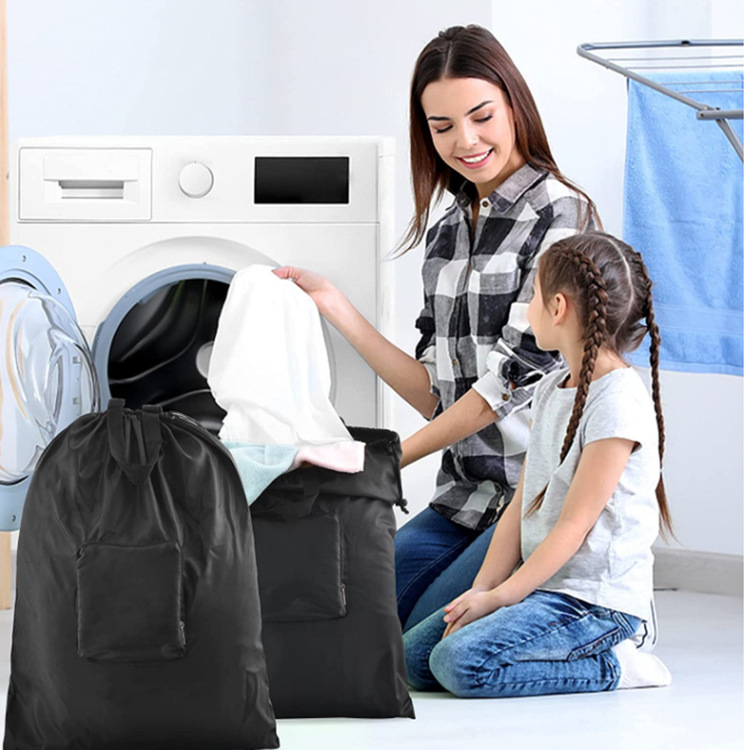 Factory direct sale drawstring laundry bags, foldable square storage bags, travel portable organizing bags, home storage Specification image