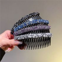 Full Drill Comb Bright Color broken hair Pin Pin Broken hair Finish rhine-drill hair comb bangs clip clip headpiece