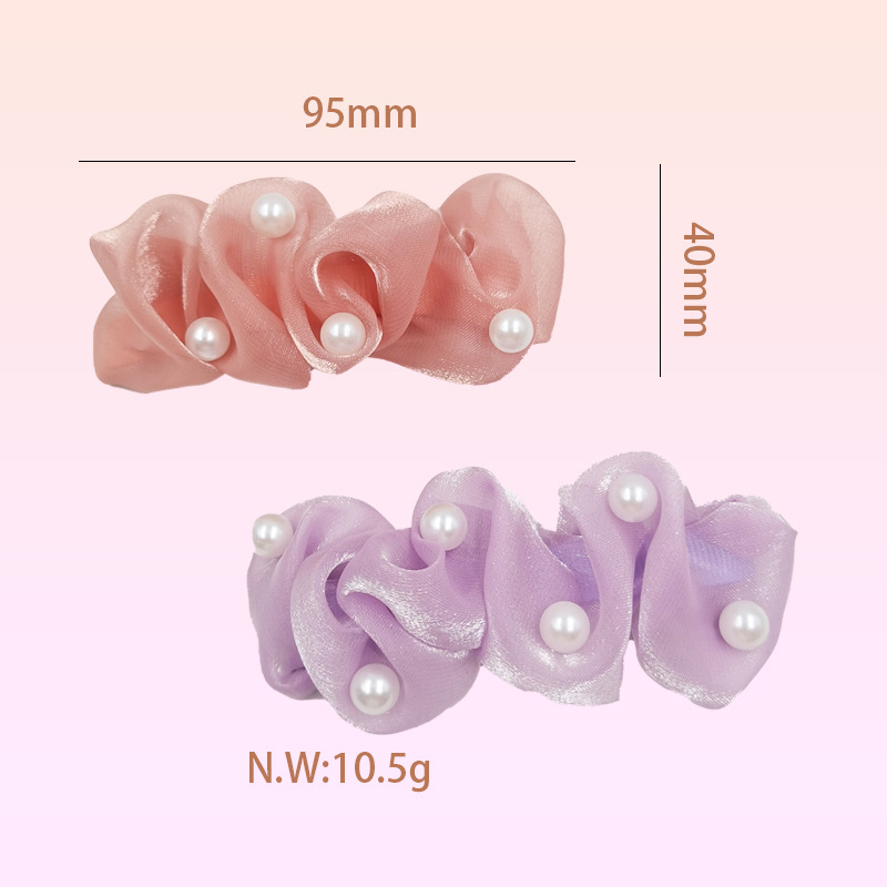 Qiwei Accessories Exclusive Qiwei Accessories Exclusive New Mesh Pearl duckbill Hair clips Simple Hair Accessories wholesale Item Picture