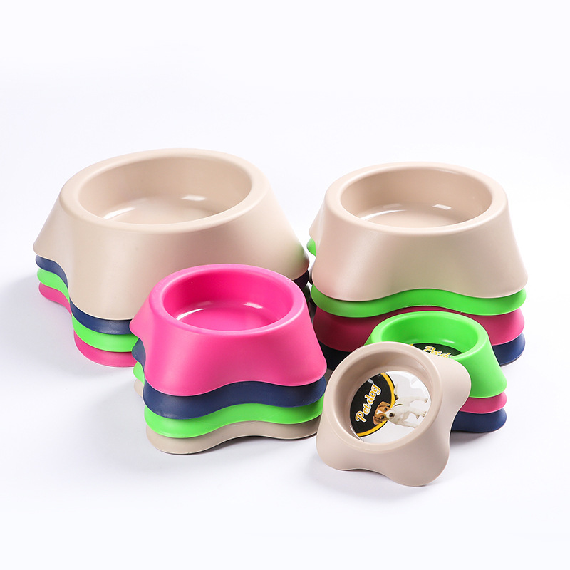 Pet single bowl, four-color plastic bowl, multi-size bowl, multi-color cat and dog food utensils, wholesale in stock, direct supply from the manufacturer details Picture