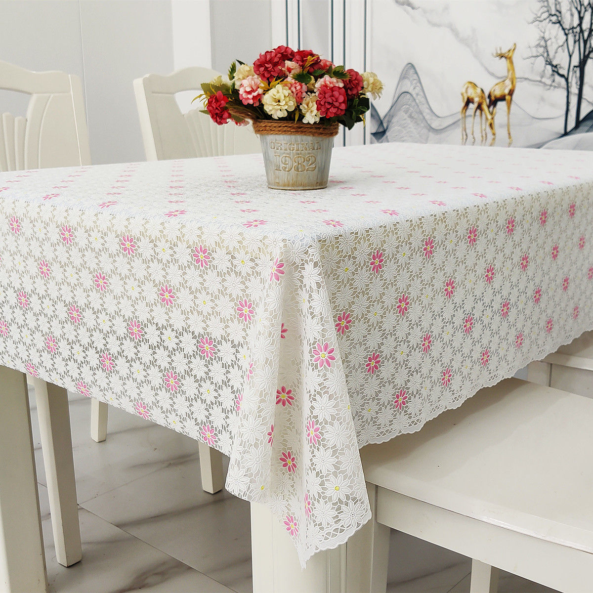. Pvc Tablecloth Waterproof, Anti-Hot, Anti-Oil, No-Wash Table Mat Rectangular Plastic Glue Coffee Table Mat Living Room Table Cloth Home Specification drawing