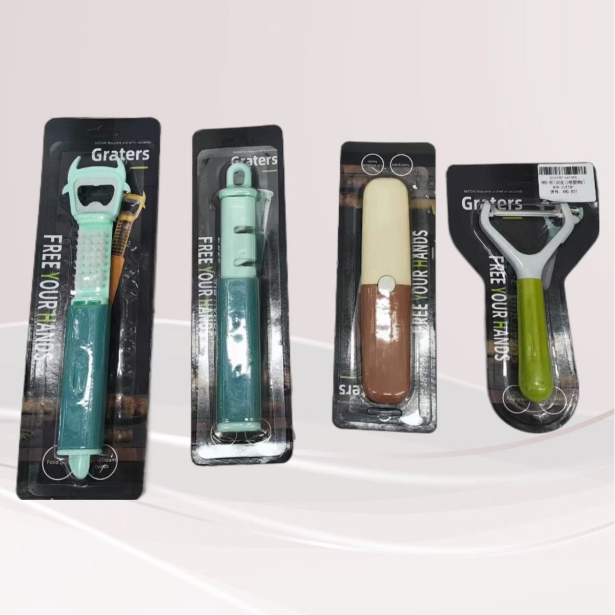 Multi-functional peeling and peeler, stainless steel peeler for peeling potatoes and cucumbers, a perfect outdoor barbecue tool full figure