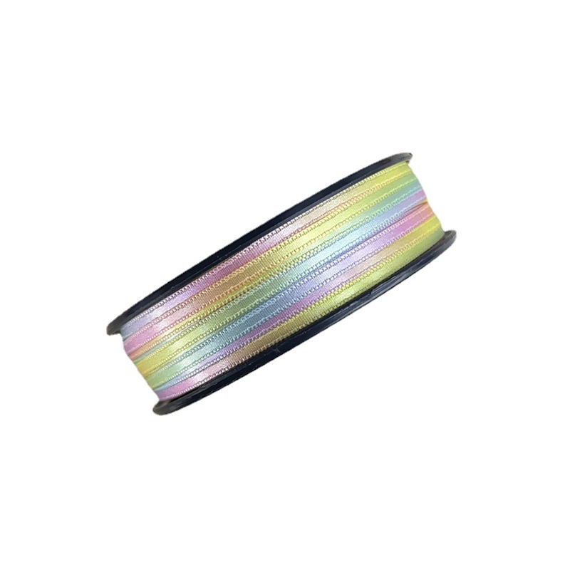 T! South Korea Imported Webbing 3Mm Rainbow Polyester With Pet Hairpin Diy Material Bow Accessories Item Picture