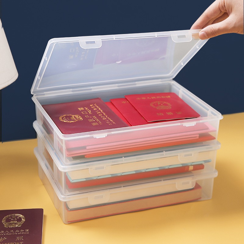 Desktop Dust-Proof Document Storage Box A4 Document Organizer Box The Key Certificate Moisture-Proof File Bag