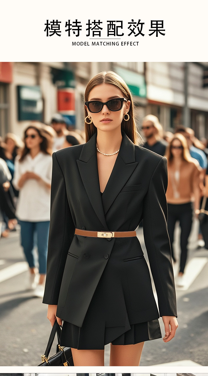连衣裙腰带配饰皮带女士2023新款牛皮装饰裙子西装大衣收腰免打孔详情4