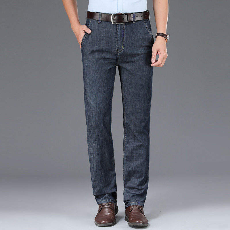 Tencel Loose Jeans Men's Pants Spring Summer Thin Hanging Casual Pants Guangzhou Xintang High-End Men's Wear details Picture