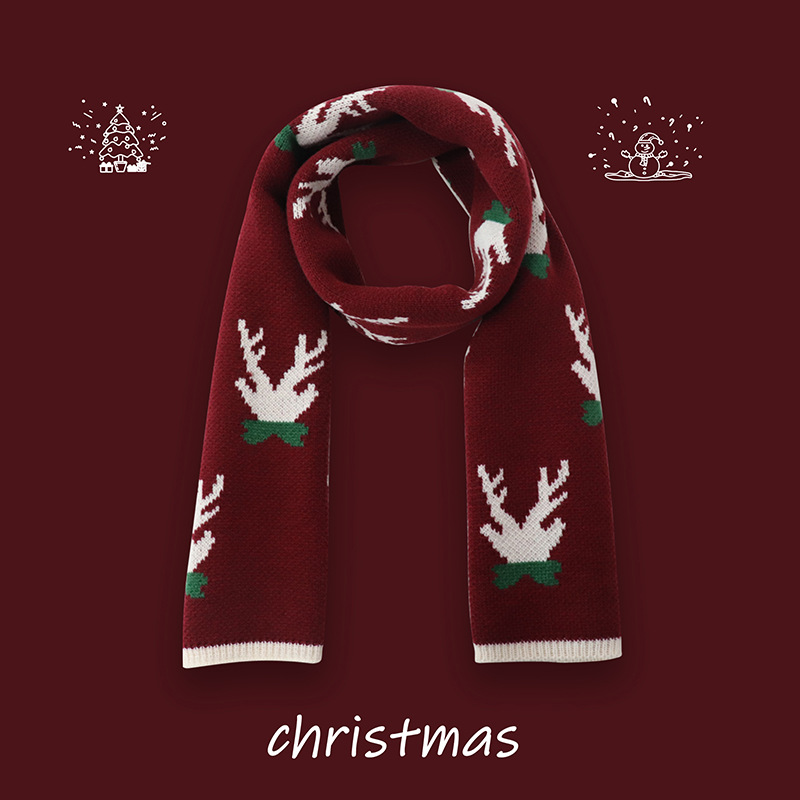 New Year Red Christmas Gift New Imitation Cashmere Scarf Women's Winter Shawl Thick Tide All Wear Bib Wholesale Ins details Picture
