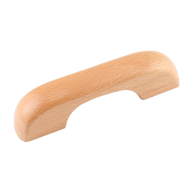 Solid wood handle, wardrobe cabinet drawer handle, beech solid wood, wooden Chinese-style simple wardrobe furniture accessories Item Picture