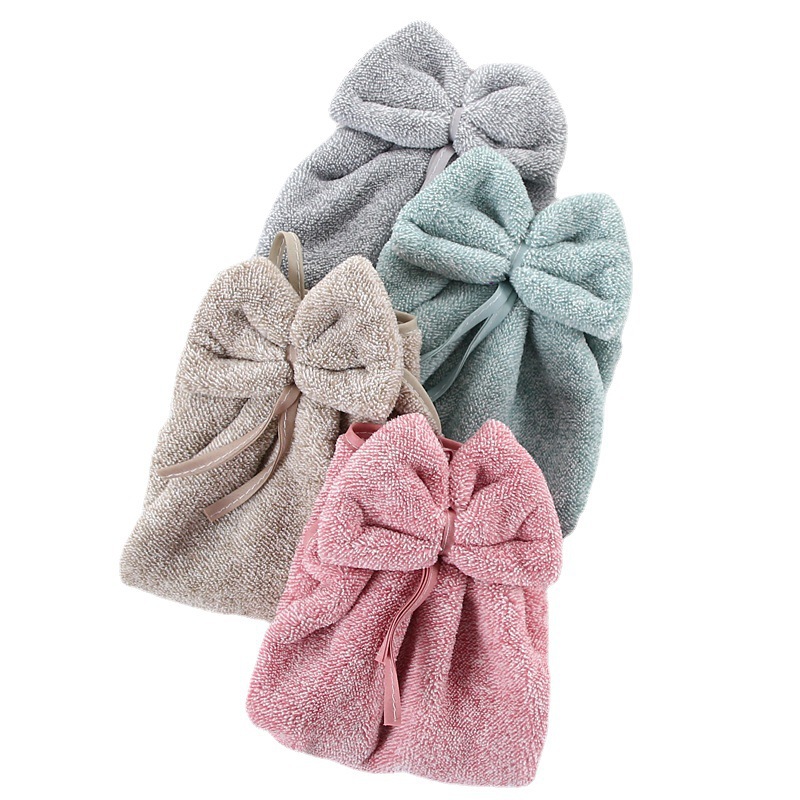 【 Chi Jia 】 Woven Coral Fleece Starry Sky Bow Hand Towel, Bathroom and kitchen hanging towel, rag Hand towel Item Picture